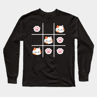 Tic Tac Toe Cute Cat Long Sleeve T-Shirt